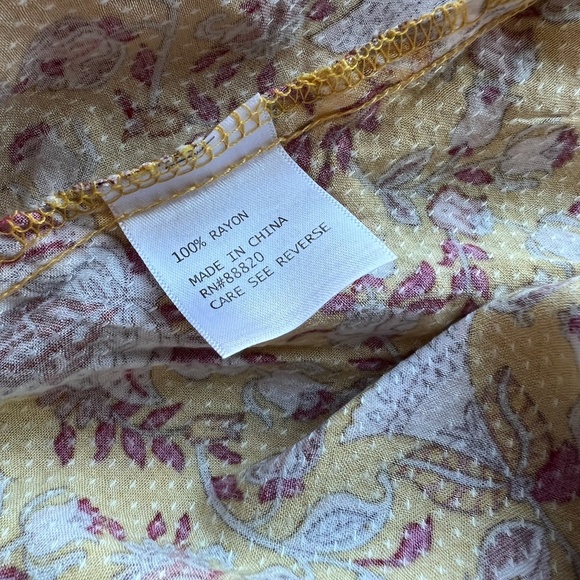 3/$30 Jones New York Womens Yellow Sleeveless Floral Print Pattern Top Size 3X - Picture 12 of 12